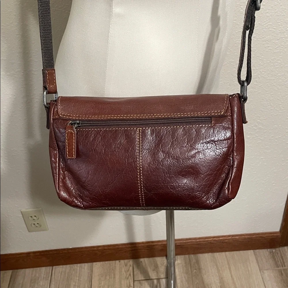 Jack Georges Brown Leather Crossbody Bag
